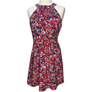 Short coral floral dress